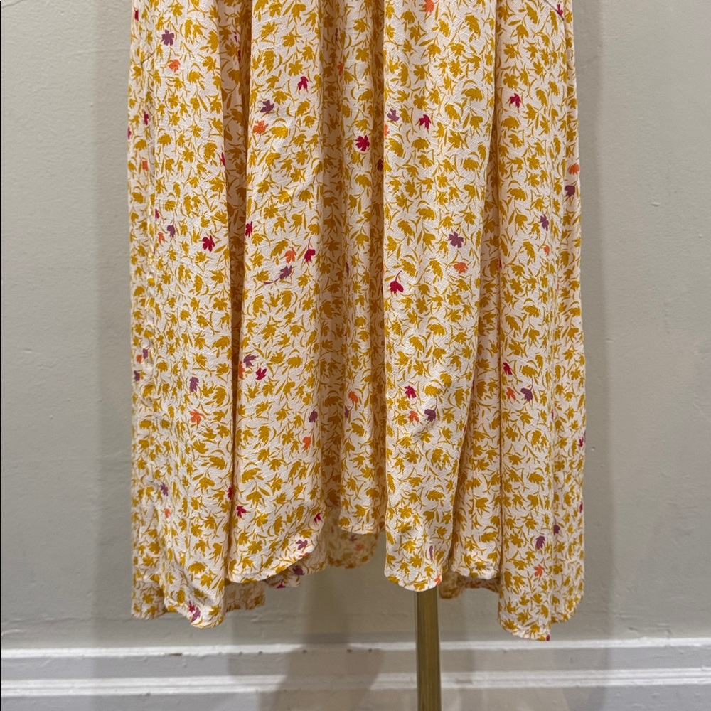 Free People Boho Floral Maxi Dress with Plunging Neckline – Size Large - Picture 7 of 13